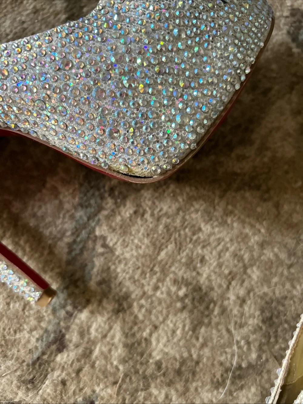 Christian Louboutin Iridescent Crystal Pointed Toe Pumps